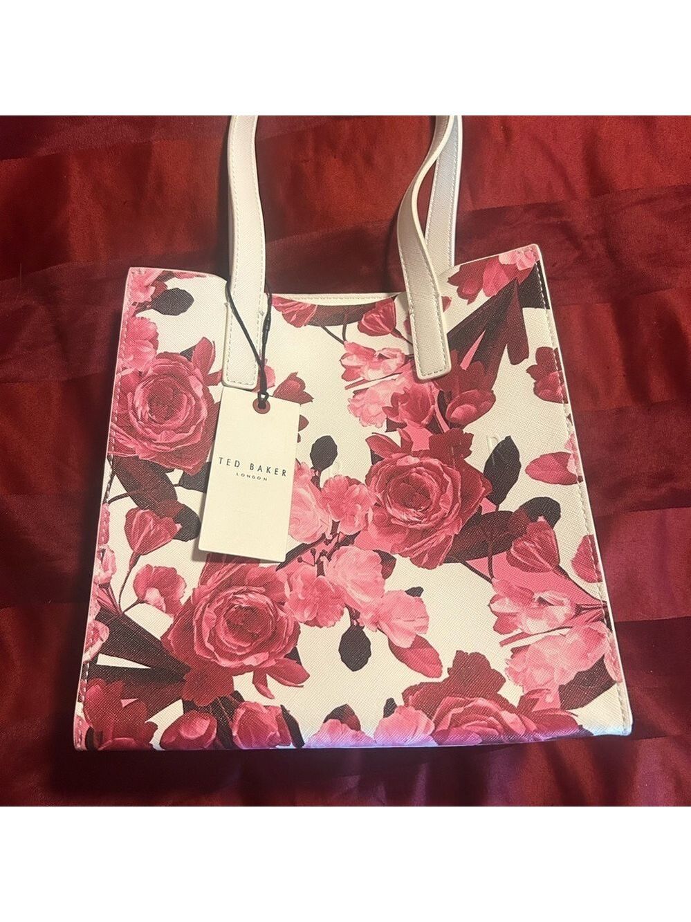 Ted Baker Pink and Red Floral Tote Bag